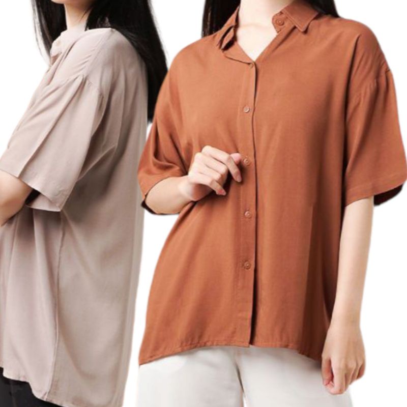 Kemeja viscose Wanita Polos fit to S M L XL