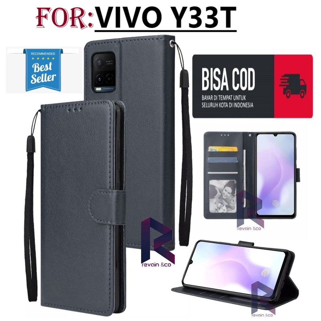 VIVO Y33T CASE FLIP WALLET LEATHER KULIT PREMIUM SARUNG BUKA TUTUP FLIP CASE VIVO Y33T