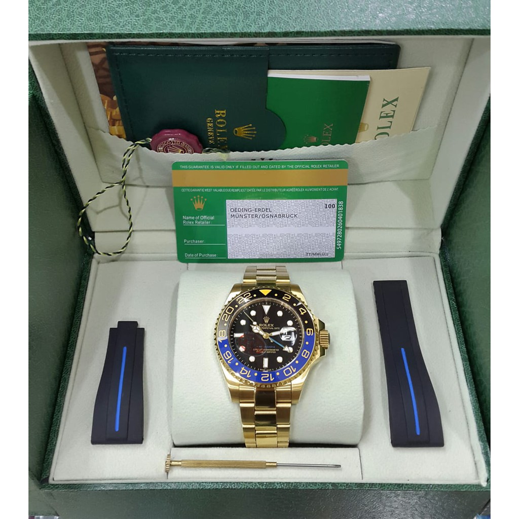 Limited Edition Promo Rolex GMT Master II Full Gold Automatic Japan Machine Set Box Original