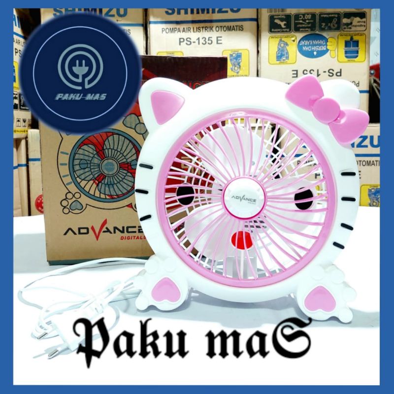 Desk fan kipas angin meja karakter advance Hello Kitty