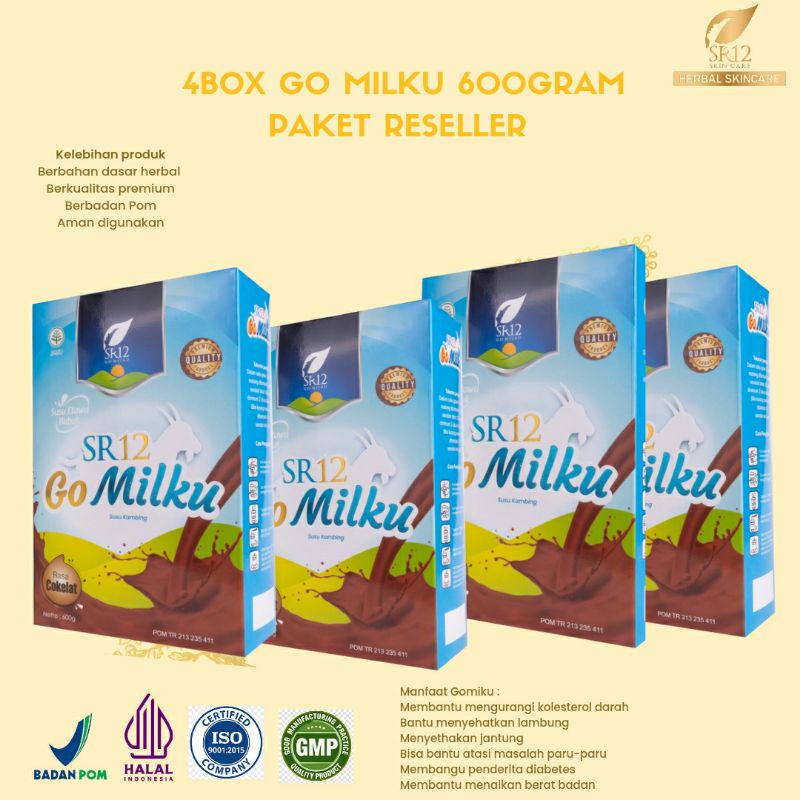 

Paket reseller 4 box gomilku susu kambing etawa 600 gram / susu kambing bubuk / susu kambing murni / susu etawa premium / obat kolesterol