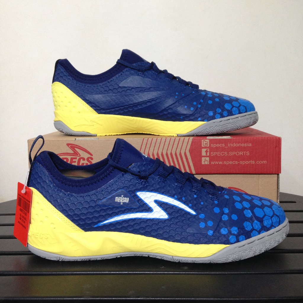 SALE Sepatu Futsal Specs Metasala Knight Galaxy Blue Yellow 400731 Original BNIB Promoted