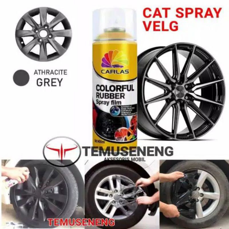 [Khusus Pulau Jawa] Carlas Rubber Paint Spray Karet Cat Velg Mobil Motor Sepeda Body Dll Bisa Dikelupas Pelindung Velg