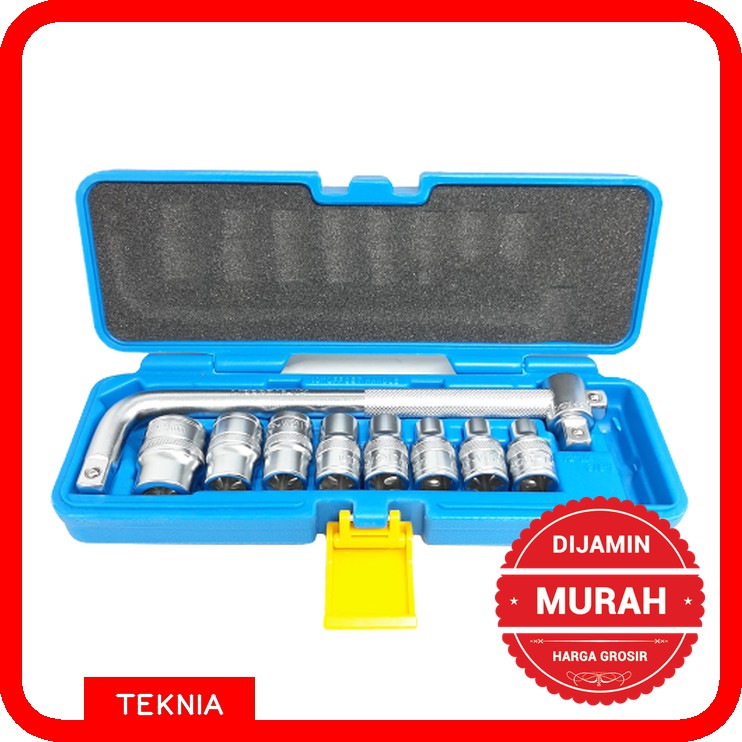 Kunci Shock Set 10 pcs Box Plastik LIPPRO - Kunci Sok  8mm -24mm