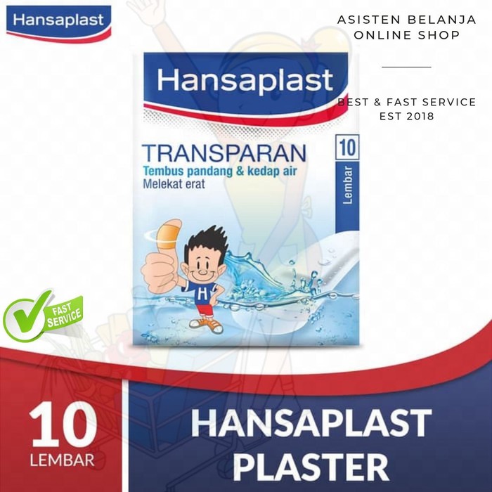 HANSAPLAST Transparan 10 Lembar Plaster Transparent Plaster Tahan Air Transparant