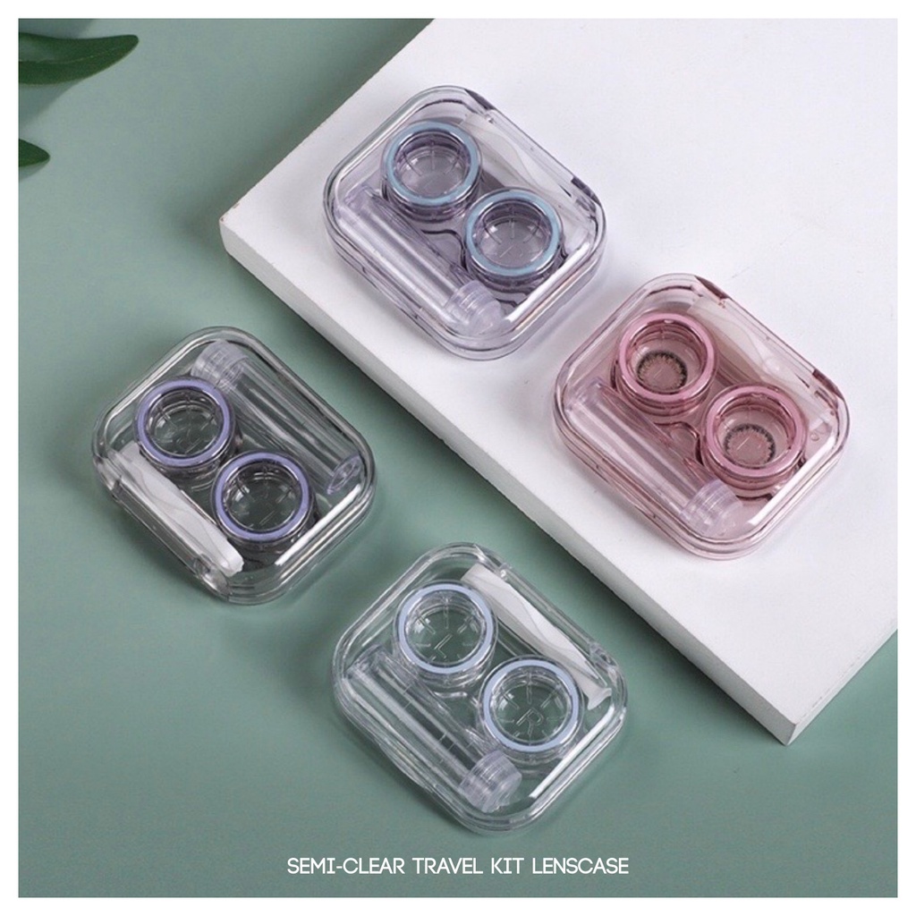 MIKHAYLOVESHOP Semi Clear Travel Lenscase Kit | Tempat Softlens