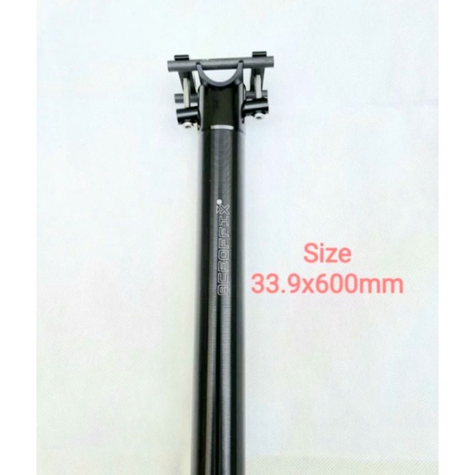 Aceoffix Seatpost Size 33.9 mm Panjang 600 mm Seatpost Sepeda Lipat Hitam