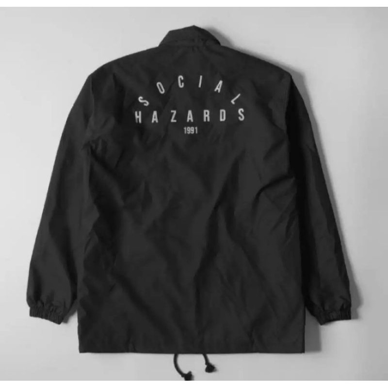 COACH JAKET PERIA KEKINIAN COACH JAKET WANITA COACH JAKET SOCIAL HAZARD ROUGHNECK HITAM BISA COD