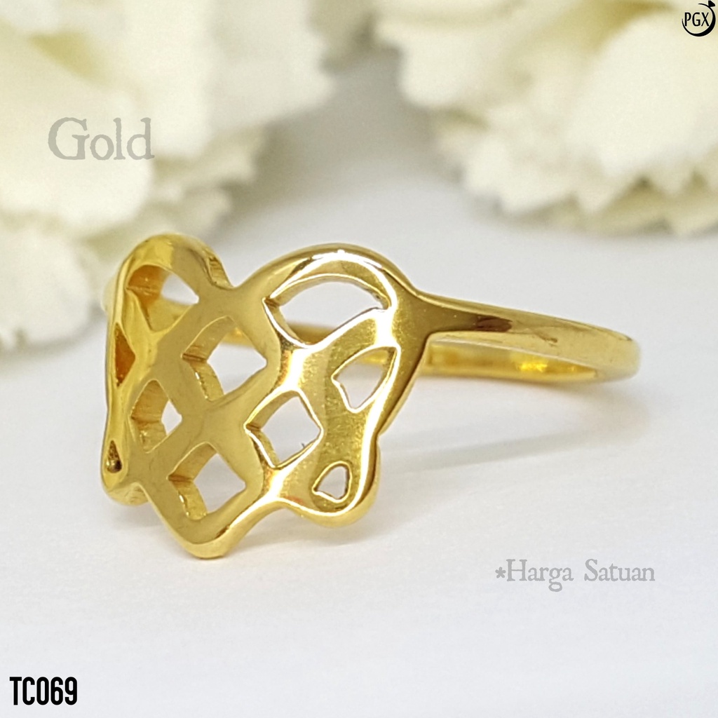 PGX Cincin Titanium Couple Tunangan Aksesoris Fashion Perhiasan Anti Karat - TC069