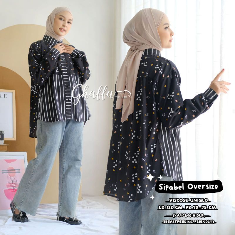 sifabel oversize blouse motif by ghaffa label