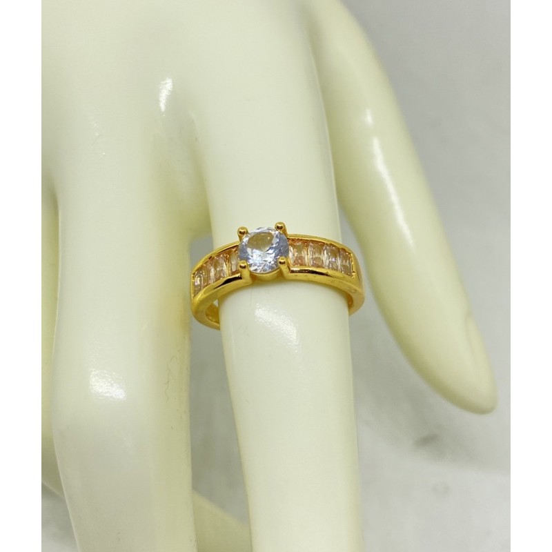 [tiara] cincin wanita / cincin lapis emas / cincin permata berlian replika / cincin kupu kembar l