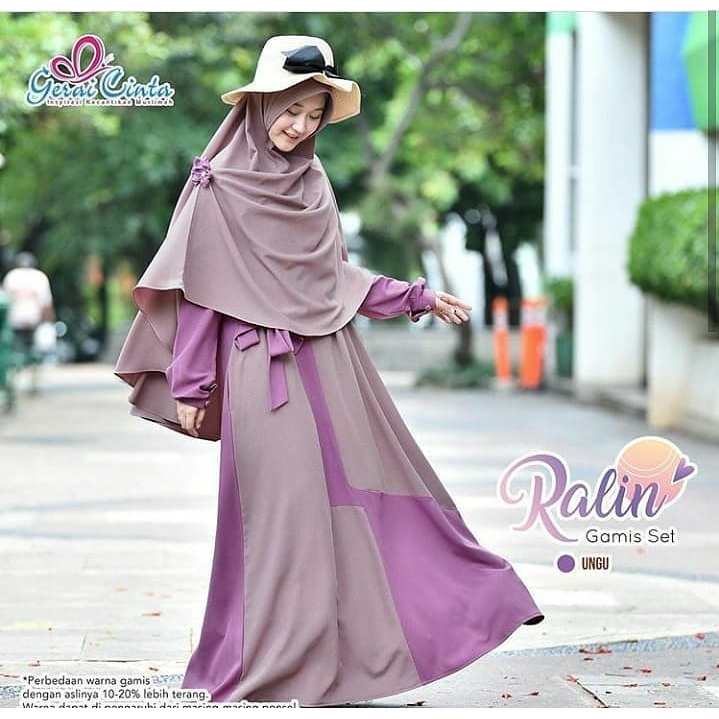 RALIN SYARI + KHIMAR KAIN MOSSCRAPE ( BUSUI ) Baju Gamis Syari Syari Terbaru Model Gamis Set Hijab B