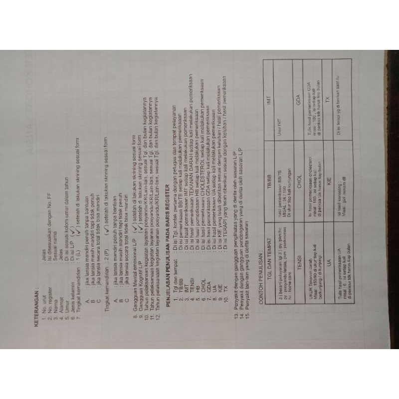 Register Kohort Lansia Paket isi 2 buku