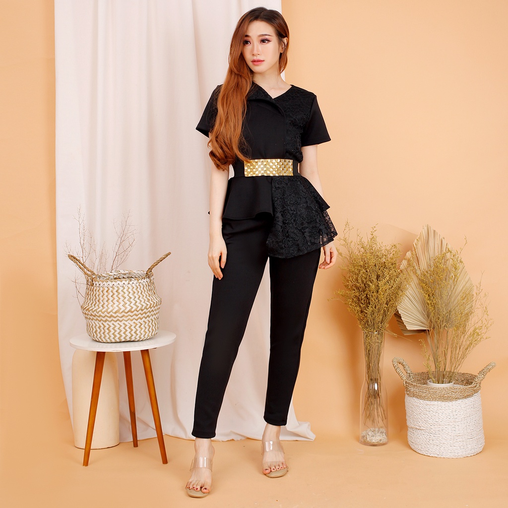 #fashion wanita #045 , STELAN SCUBA IMPORT PREMIUM KOMBINASI BRUKAT GLITER FREE BELT