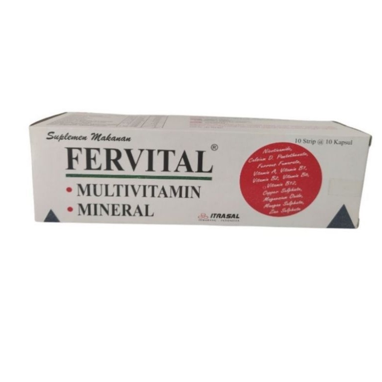 fervital kaplet tablet multivitamin mineral TTD tambah darah 100 tab 100tab 100tablet 100kaplet 100'