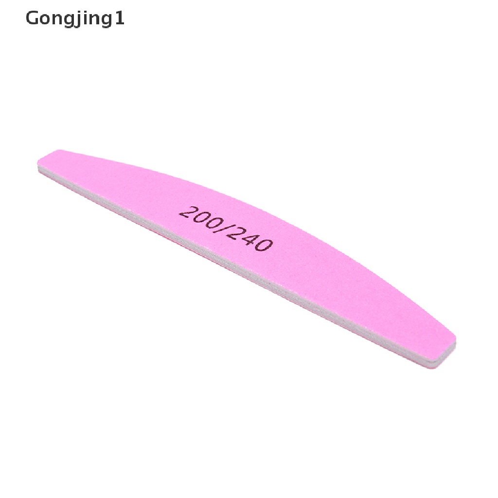 Gongjing1 Balok Spons Kikir Kuku 200 / 240 Warna Pink Untuk Salon / Nail Art