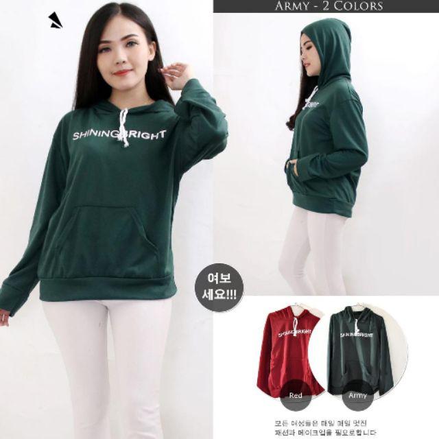 Terbaru!!! Sweater Hoodie Wanita /SHINING BRIGHT/Ukuran fit to XL-Hitam