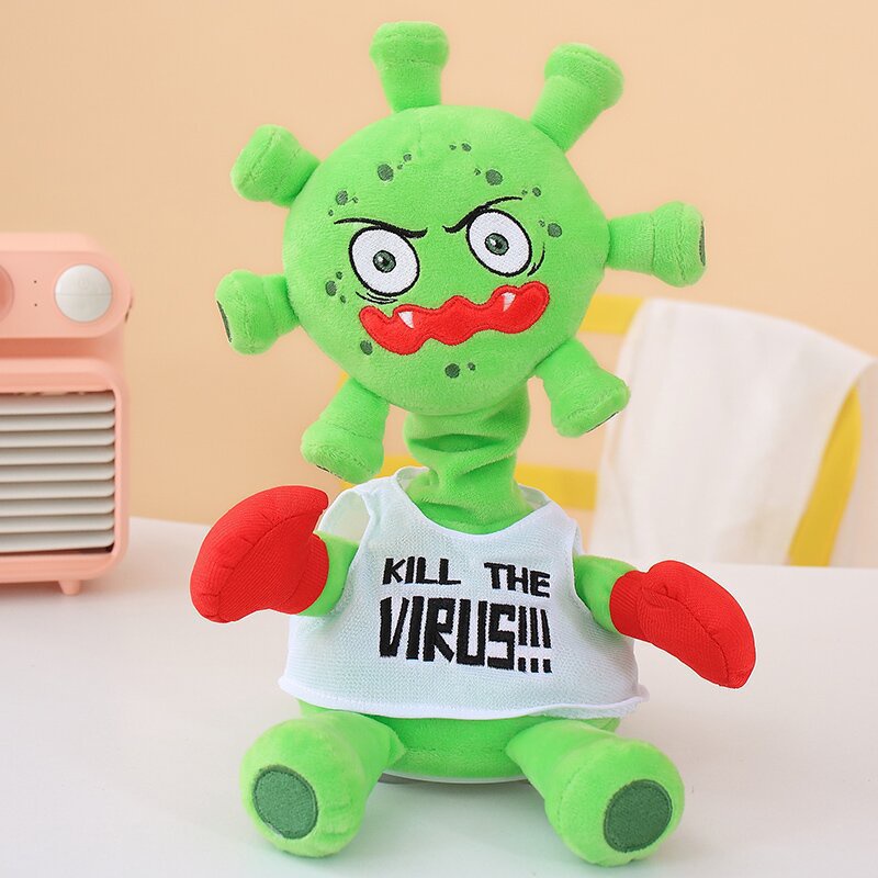 Mainan Boneka Kartun Tiktok Kill The Virus Punch The Villain Elektrik Bahan Plush Untuk Dewasa