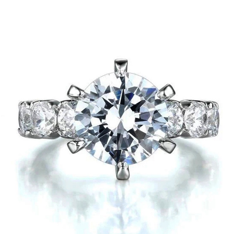 Cincin Wanita Hias Cubic Zirconia Untuk Pernikahan