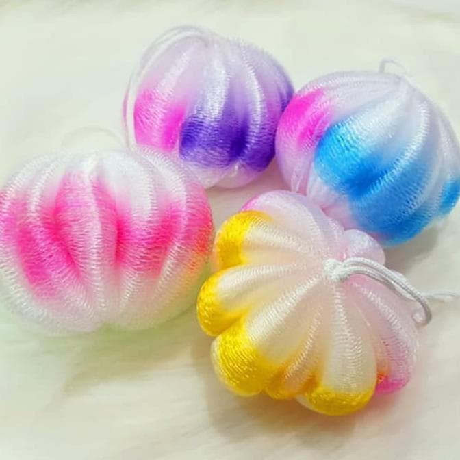 Spon Mandi Bulat Pelangi Spons Tali Bulat Rainbow Bath Sponge Bagus Berkulaitas