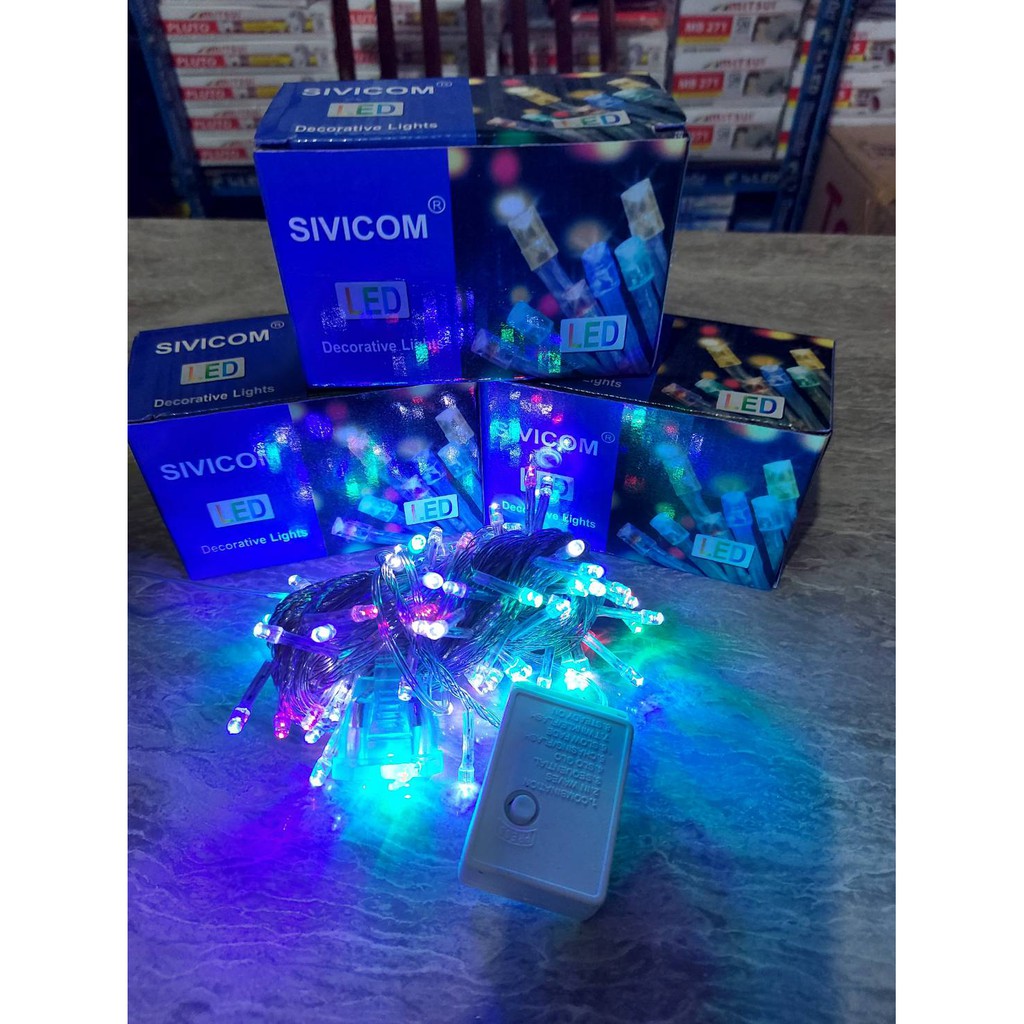 Tumbler LED/ Lampu Hias Natal/ Lampu Hias RAINBOW (warna-warni) SIVICOM 10 Meter Model LED Beras