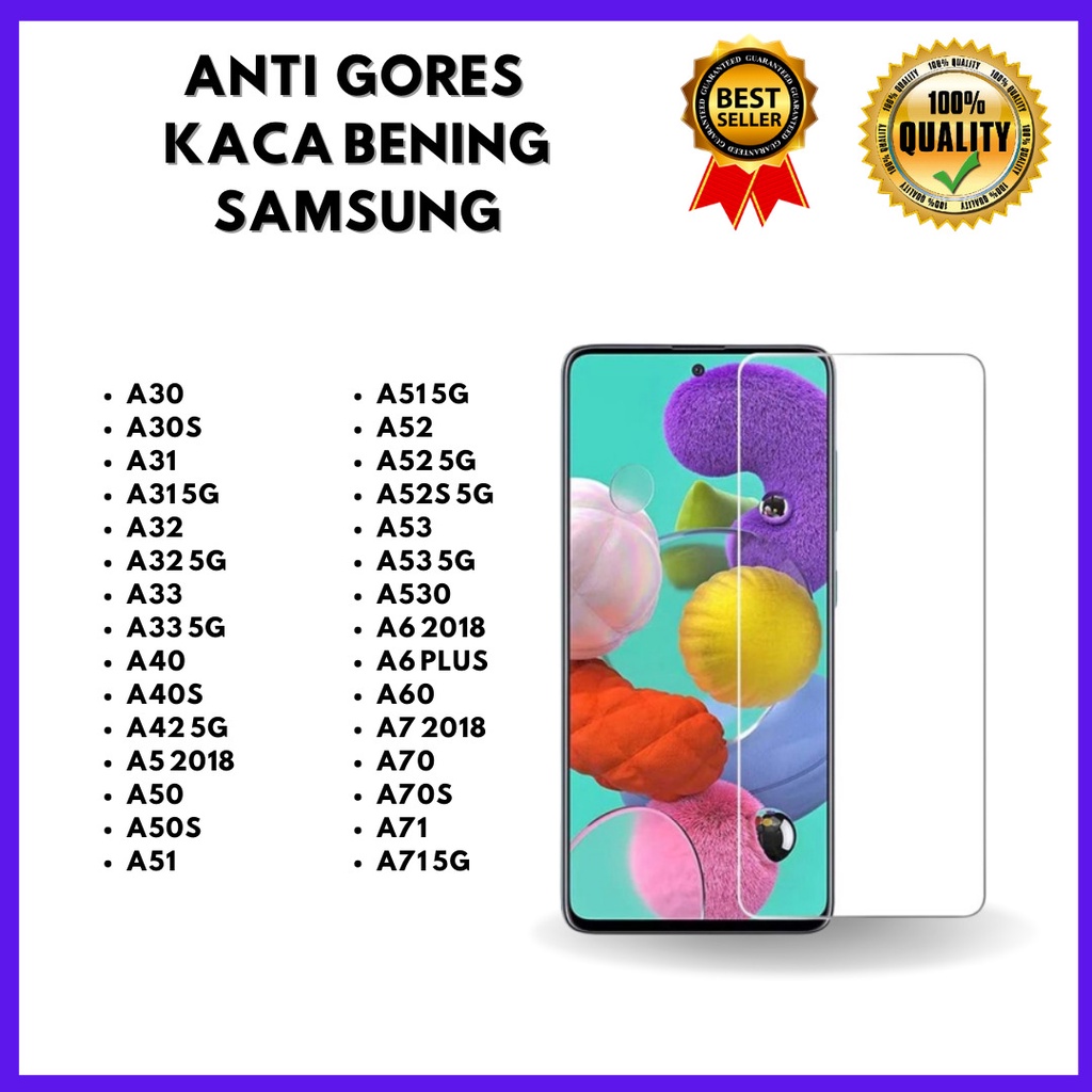 TG BENING - SAMSUNG A30-A30S-A31-A31 5G-A32-A32 5G-A33-A33 5G-A40-A40S-A42 5G-A5 2018-A50-A50S-A51 -A51 5G-A52-A52 5G-A52S 5G-A53-A53 5G-A530-A6 2018-A6 PLUS-A60-A7 2018-A70-A70S-A71-A71 5G