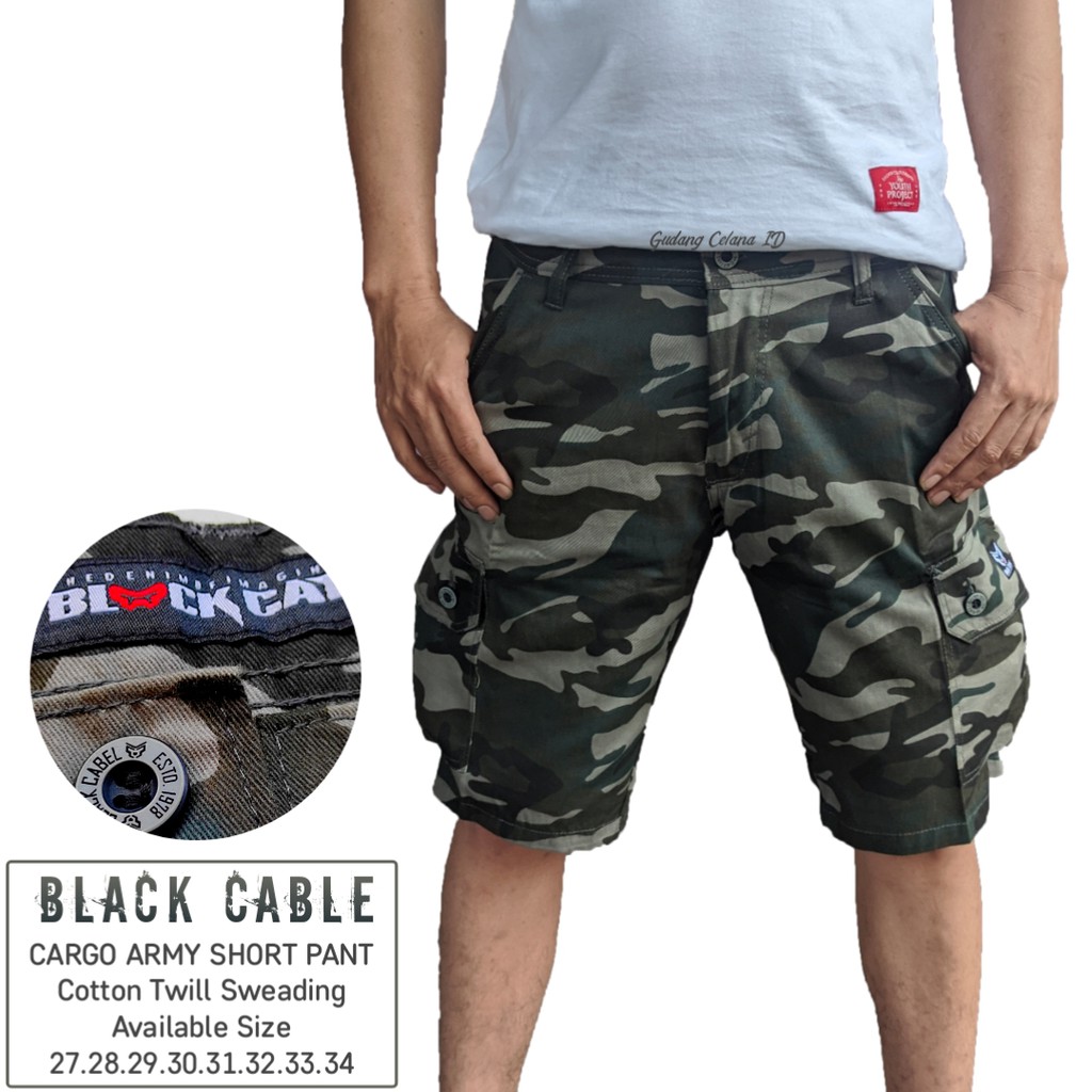 Cargo Loreng Pendek / Cargo Army Pendek / Celana Cargo Pria / Celana Cargo Pendek