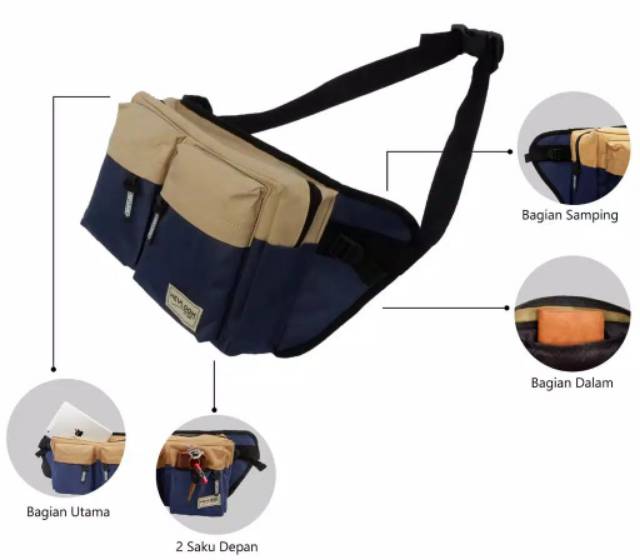 Waist bag selempang saku dua RARIDO products