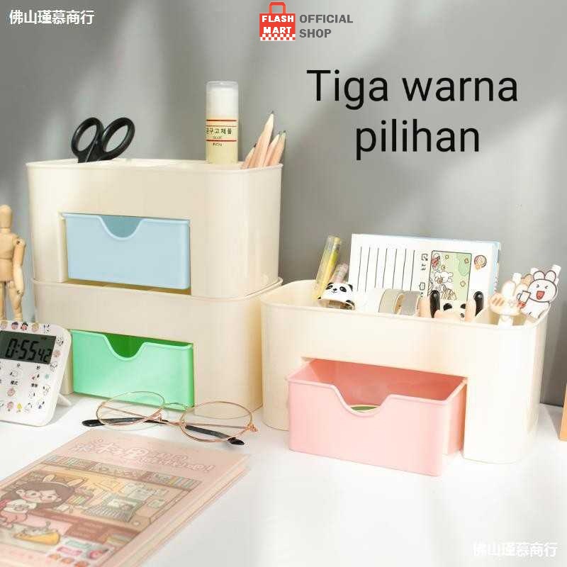 Flashmart Kotak Organizer Kosmetik Perhiasan Rak Make Up Gray / Pink