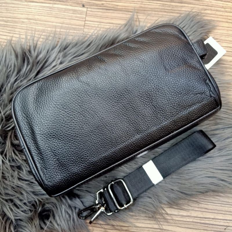 Pouch Bag Coach Signature Embos/Tas Tangan Leather/Handbag Kulit Asli Import