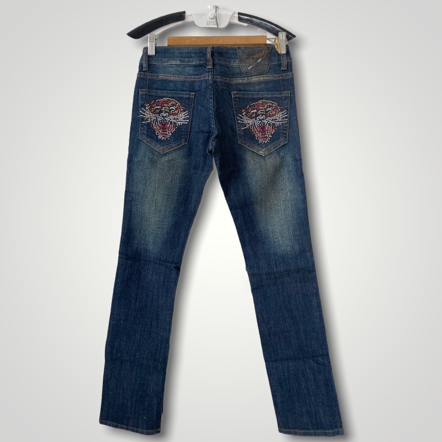 Jeans Panjang Wanita Ed Hardy Navy Size 28