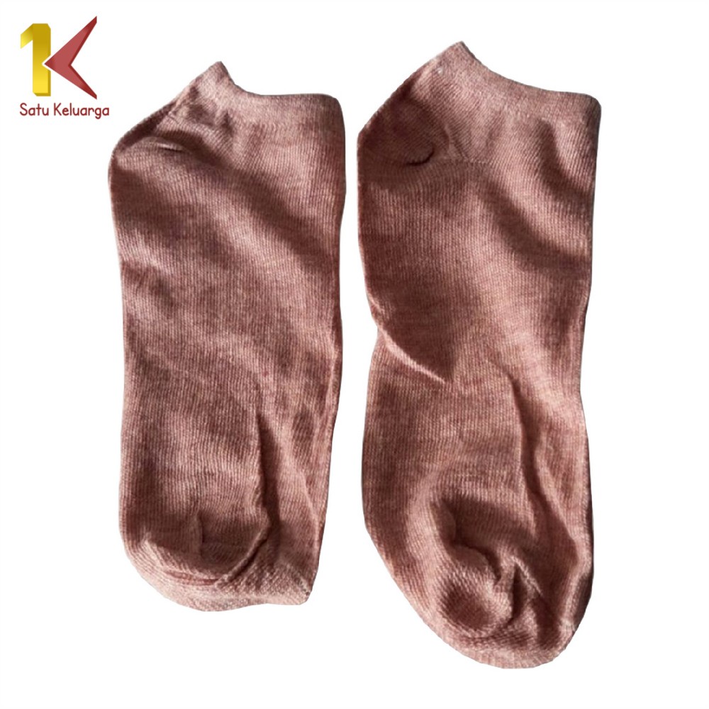 Satu Keluarga Kaos Kaki Semata P59 Kaos Kaki Polos Kaus Kaki Wanita Kaos Kaki Ankle Dewasa-COKLAT MUDA