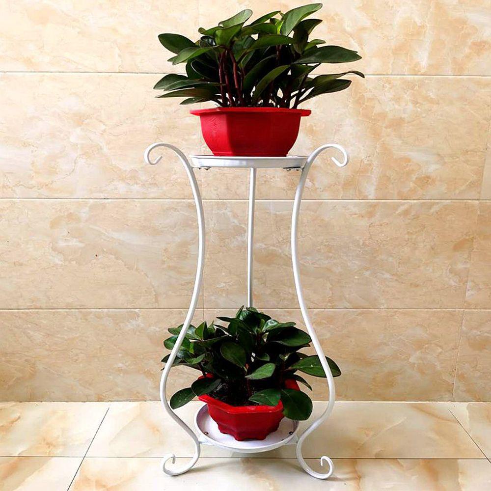 [Elegan] Nampan Pot Bunga Elegan Metal Taman Balkon Pajangan Indoor Tanaman Stand Shelf