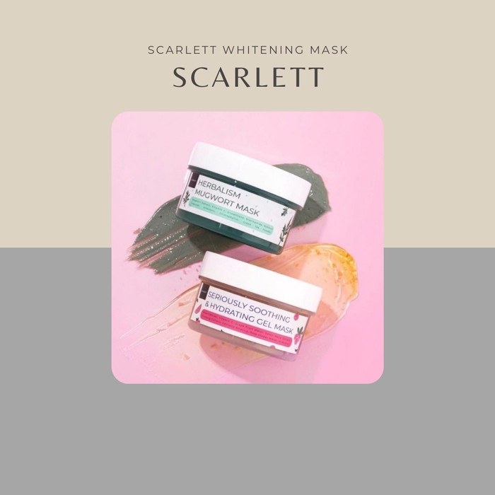 [ORI] Paket Masker 2in1 Scarlett Seriously Soothing + Hydrating Gel Mask Perawatan Kulit Berminyak &amp; Berjerawat - BPOM