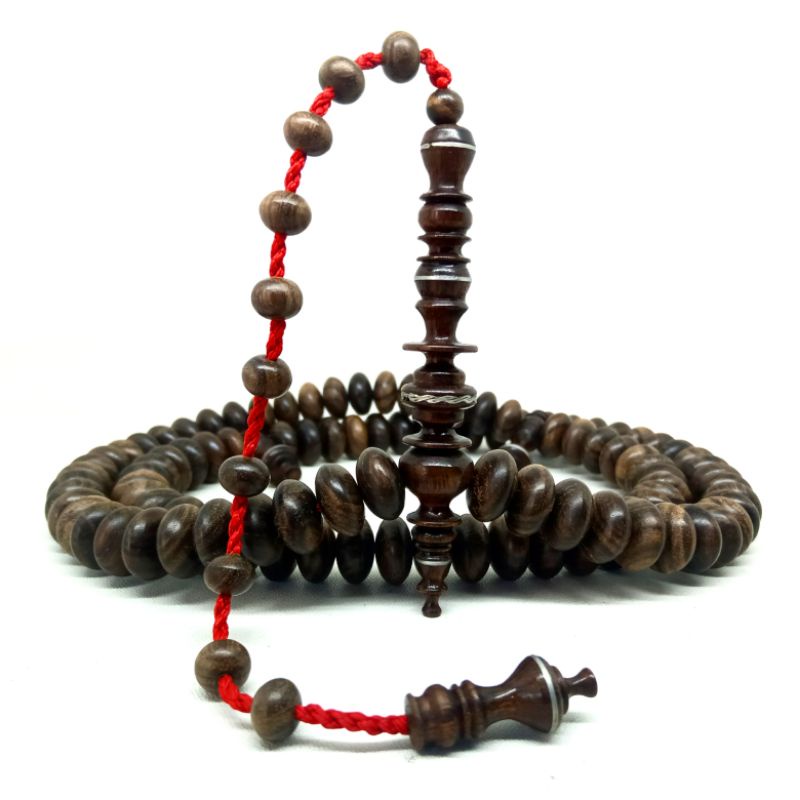 Tasbih Kayu Kalimasada Asli Motif Pipih Kualitas Tasbih Antik., Tasbih Muslim 99 Butir