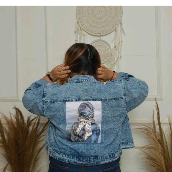 JAKET BIG SIZE DENIM BOMBER