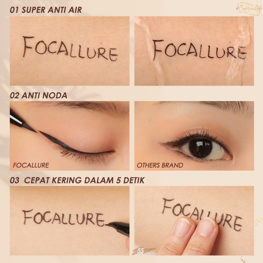 ★ BB ★ FOCALLURE Lasting Waterproof Liquid Eyeliner #ConfidenceHalo Ultrafine quick-dry tahan air liquid eyeliner - FA200 - FA 200