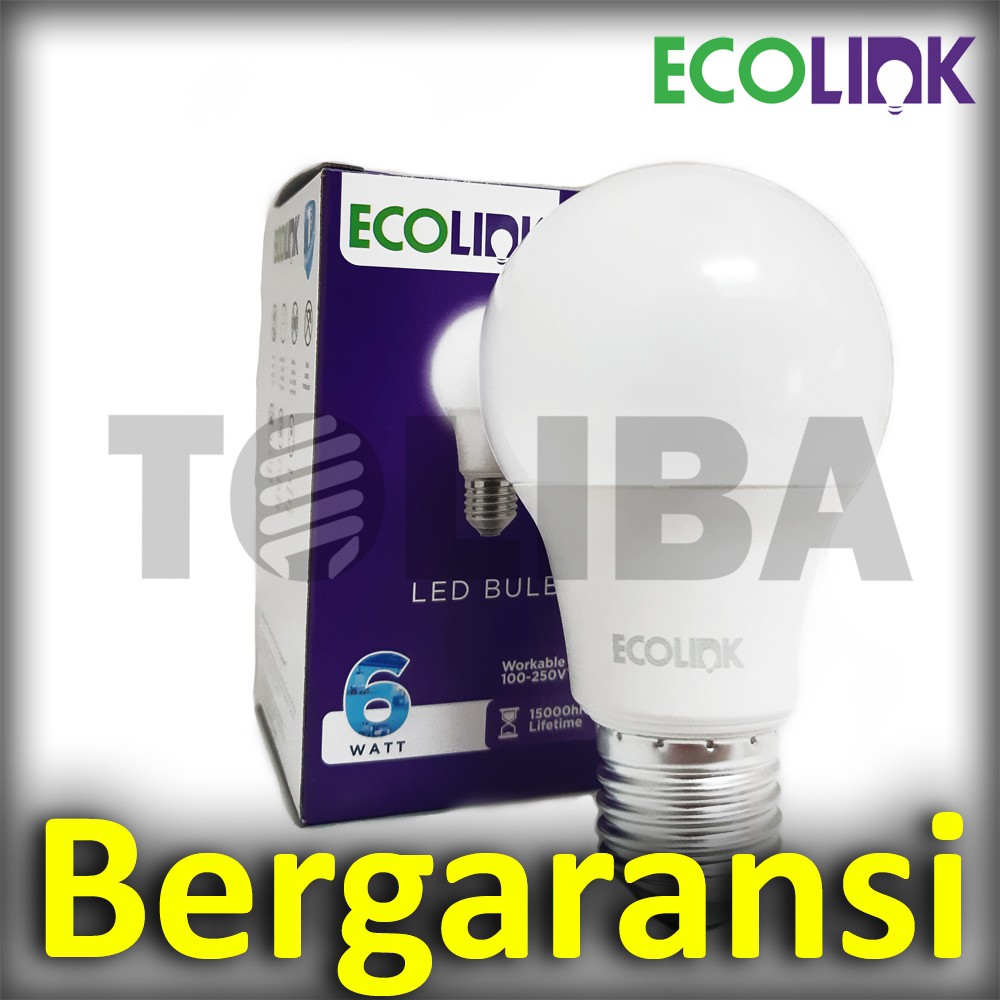 lampu led ecolink 6watt 6 watt 6w 6 w / led ecolink / lampu led garansi SNI