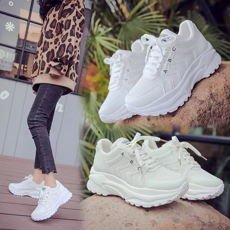 Sepatu Wanita Sneakers Tali Fashion Korea Wanwoo Abcd Sepati Sneaker Wanwo Polos Fashion Shoes Women Cewek Cewe Perempuan FSH151 Cladiva