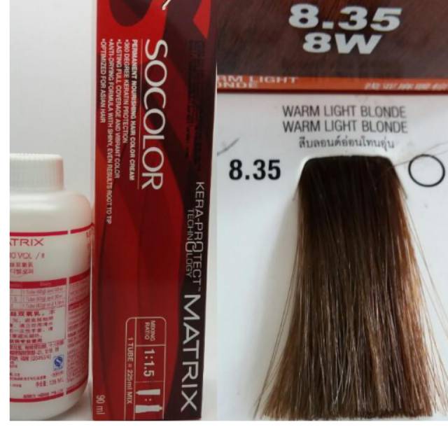 90 ML Matrix Socolor 8.35 Warm Light Blonde / 8W / Cat Matrix / Cat Rambut / Pewarnaan Rambut