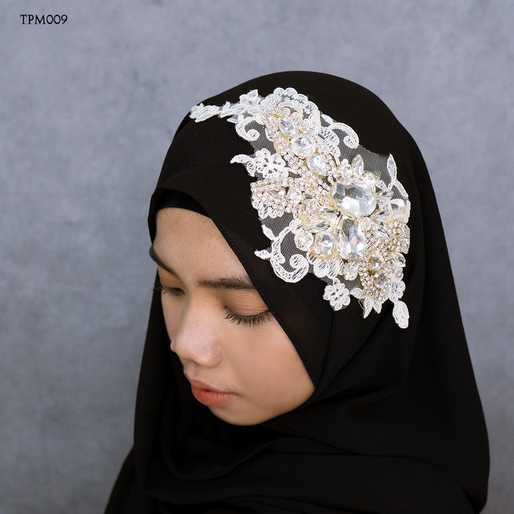 [BISA COD] AKSESORIS WEDDING FASHION EXCLUSIVE TIARA LACE BROKAT TPM009