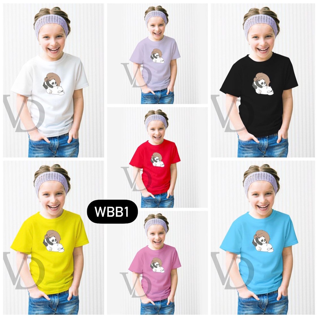 Kaos Anak Perempuan &amp; Laki - laki Unisex We BARE bear WBB panda grizzly bear / kaos anak lucu / baju