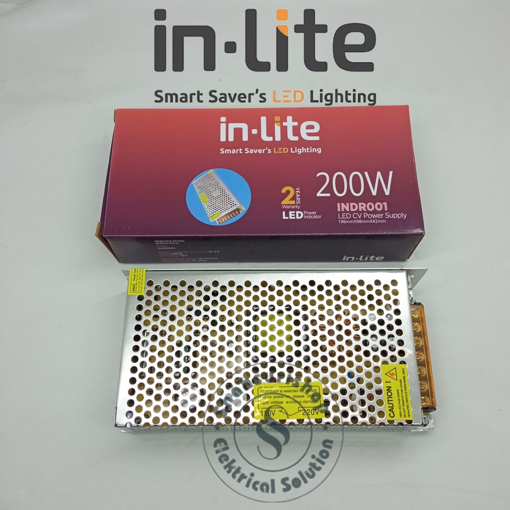 INLITE POWER SUPPLY LED STRIP IN-LITE INDR001 16.5A 200WATT