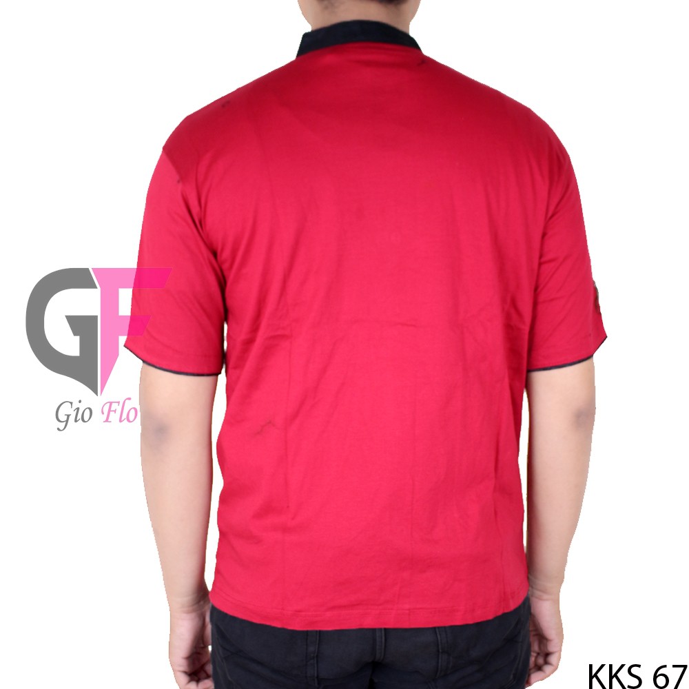 GIOFLO Koko Kombinasi Bordir Lengan Pendek Red / KKS 67