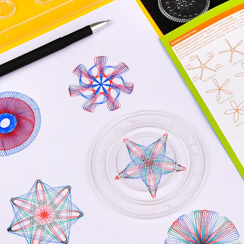 Lanfy Spirograph Student Supply Mainan Edukasi Interlocking Gears Roda Stensil