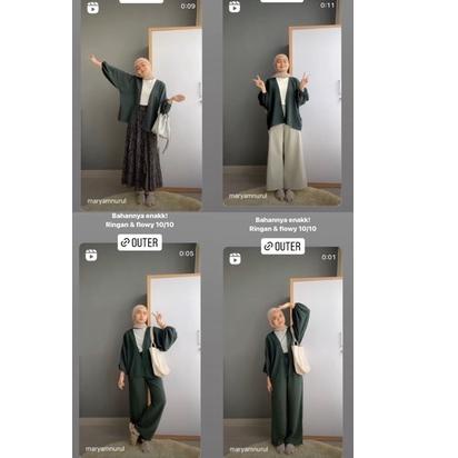 Serbuuuu.. kiyowo outer balon hijau botol / outer korean / outer wanita all size