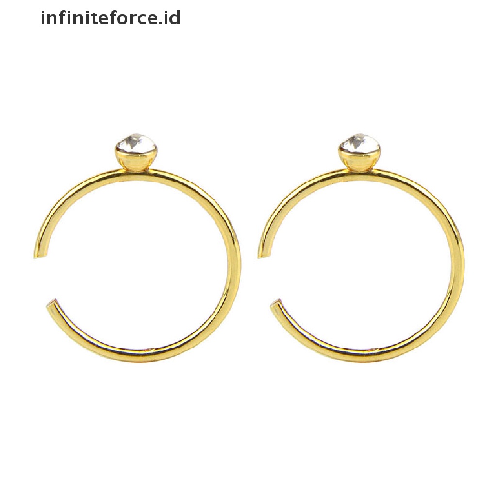 (Infiniteforce.Id) 40pcs / Set Cincin Tindik Hidung / Tubuh Bahan Stainless Steel Hias Kristal Untuk Wanita