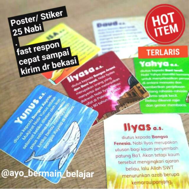 Poster Stiker 25 Nabi dan Rasul Familia Kreativa