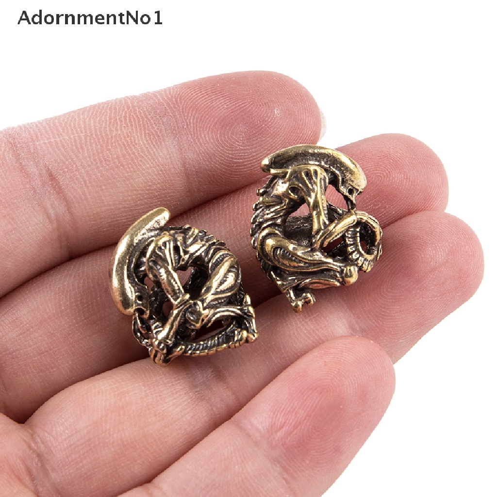 [AdornmentNo1] Brass Alien Figures Bead DIY Woven Lanyard Keychain Pendant Jewelry Accessories [new]