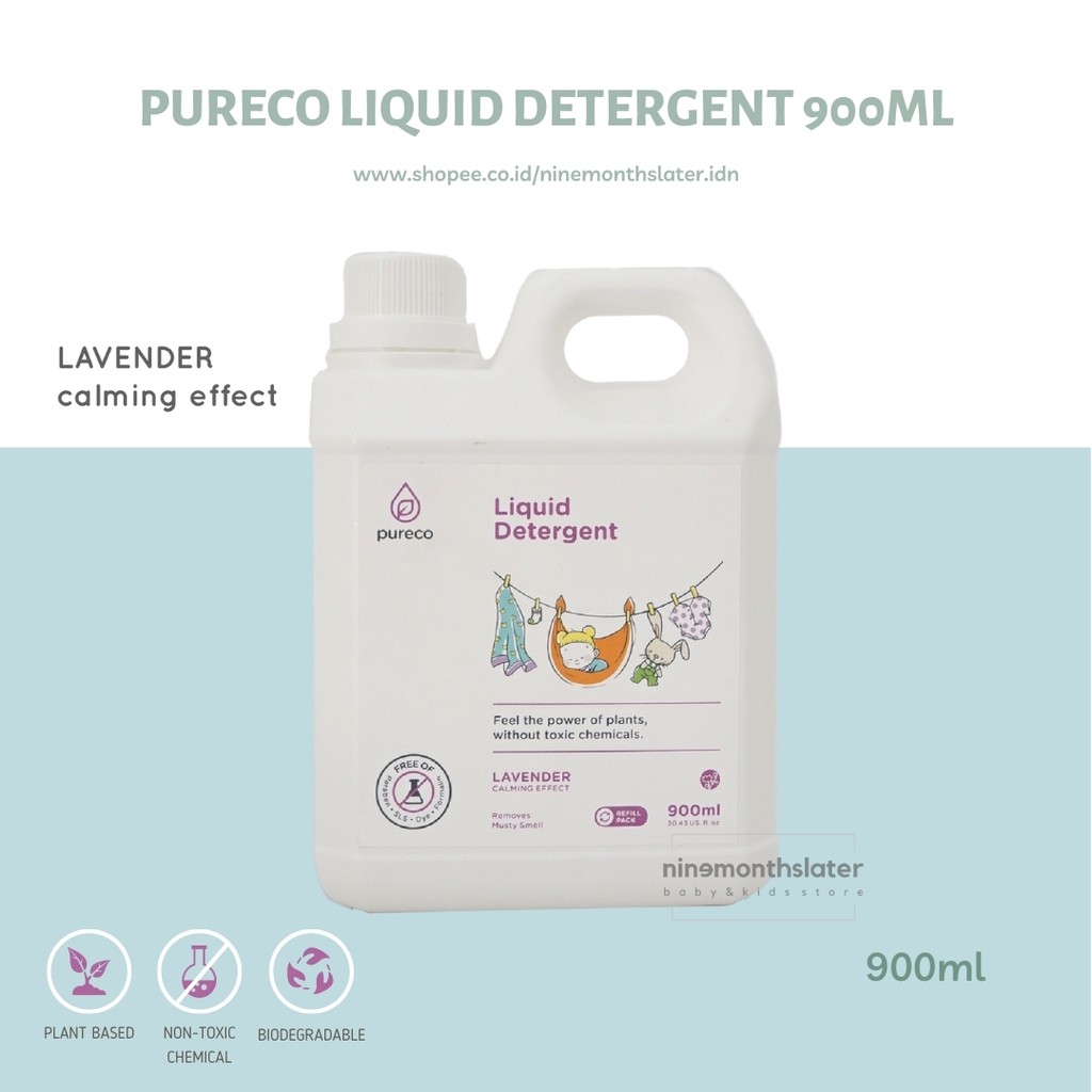 Pureco Inc Liquid Detergent Veggie Fruit Wash Dishsoap Dish Multisurface Multi Surface 900ml Refill
